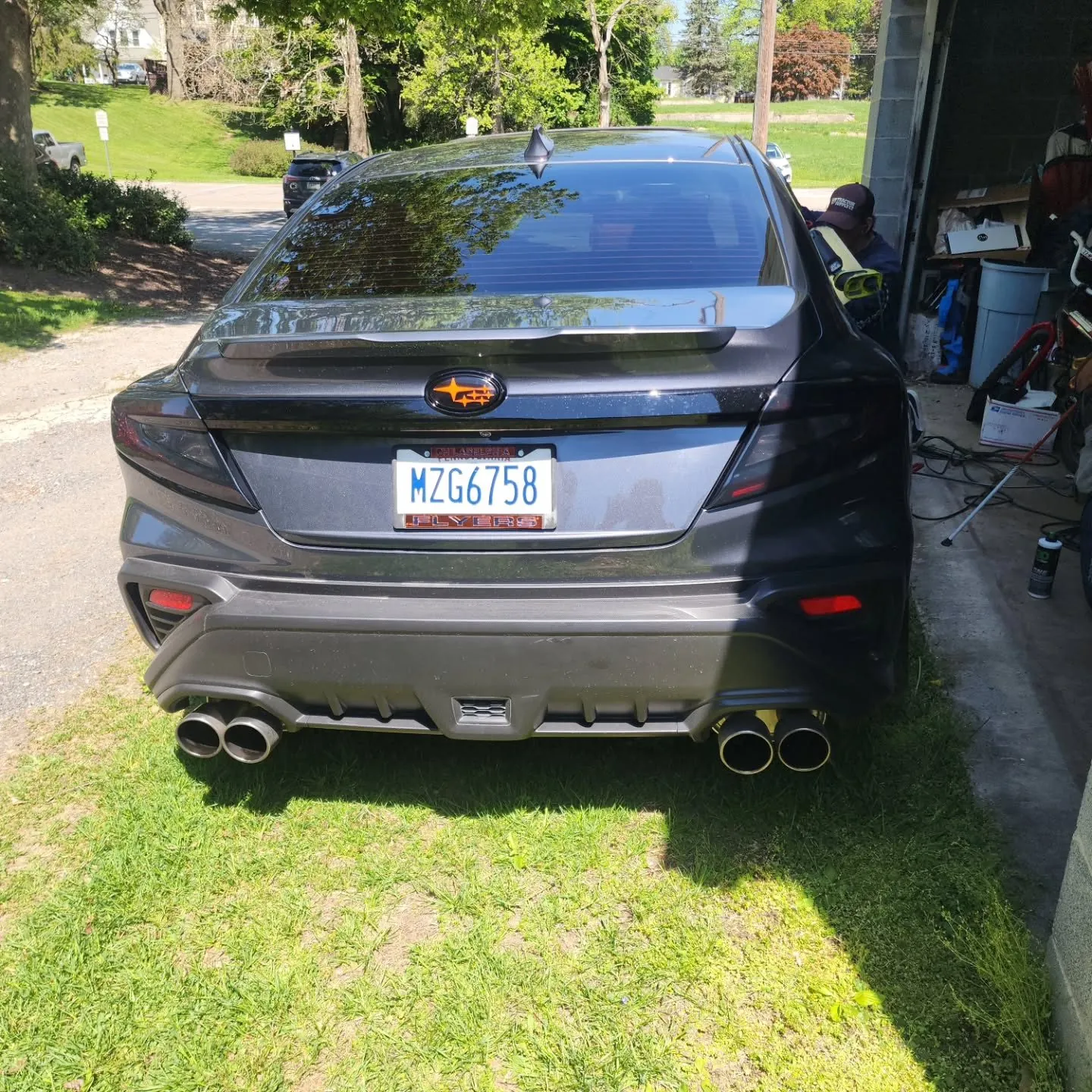 Blacked out tail lights and F1 light