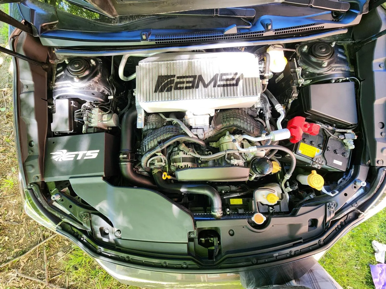 Engine bay with AMS intercooler and ETS airbox