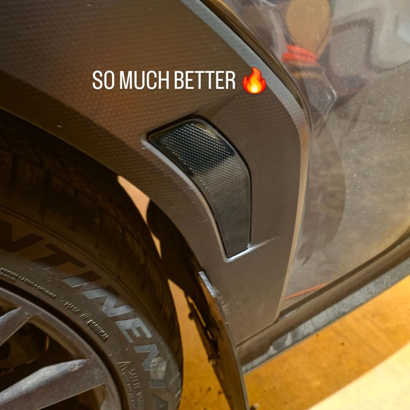 Tinted fender vent, done by hand