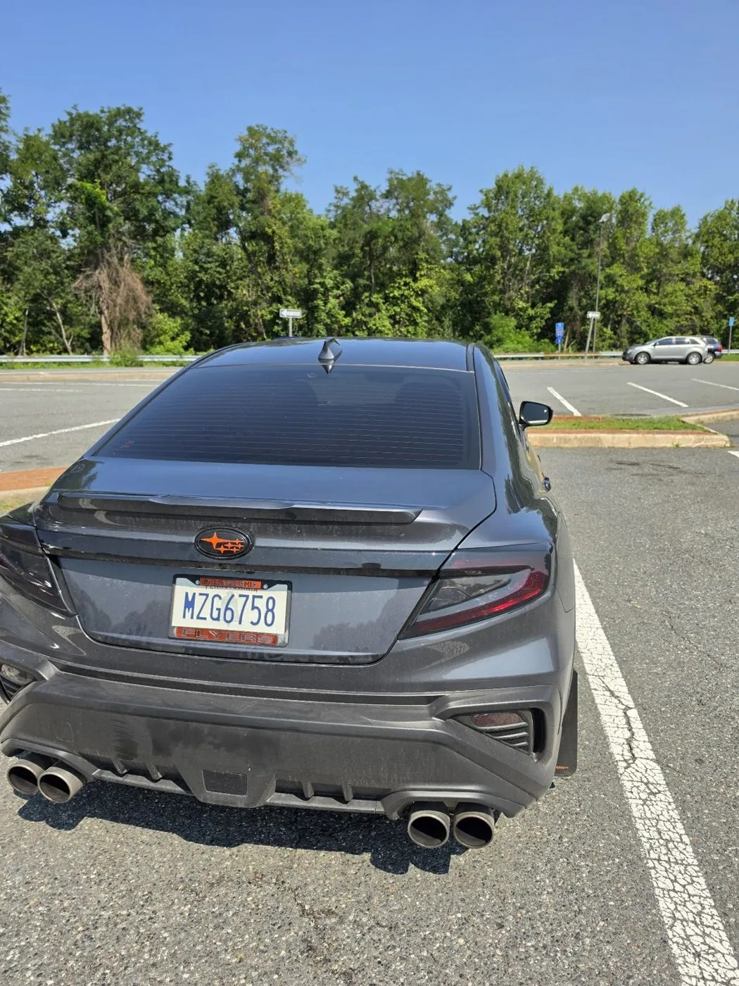 Rear in a park lot