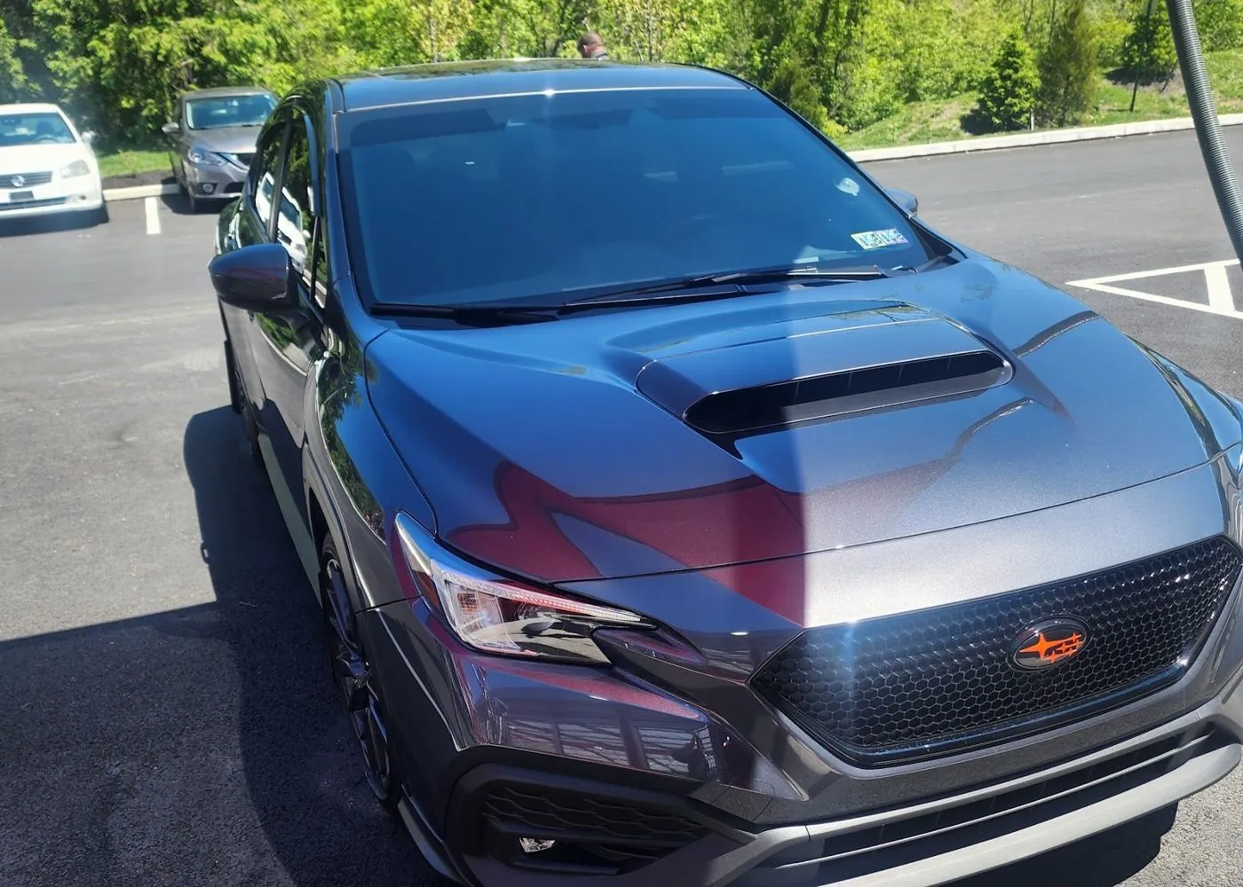Hood and grille close up