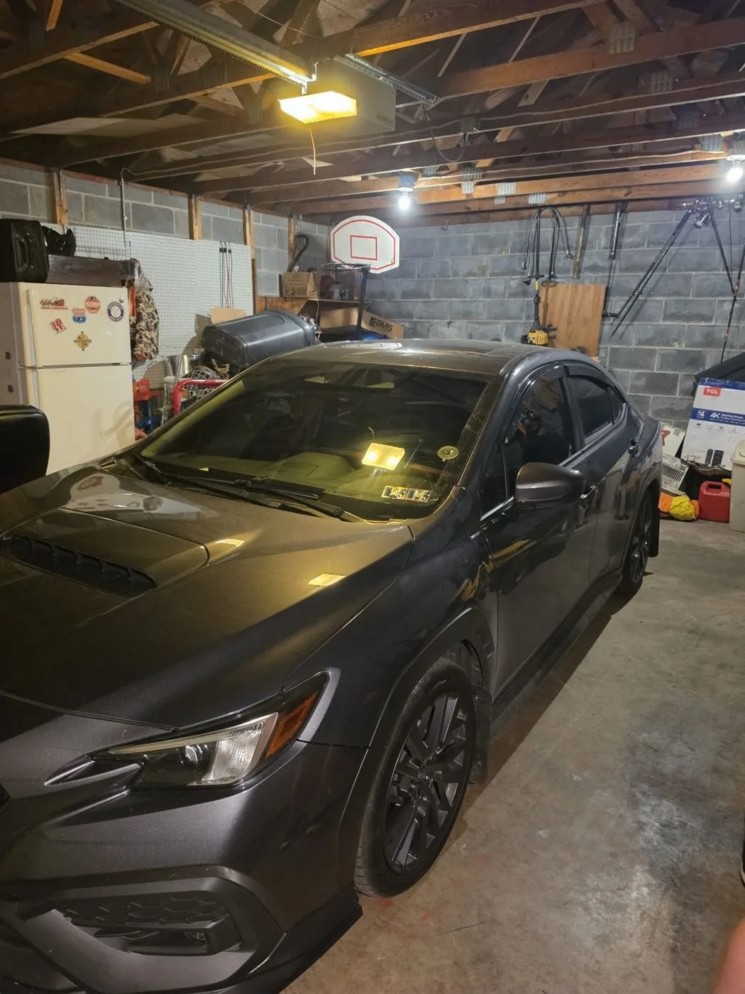 Parked in the garage