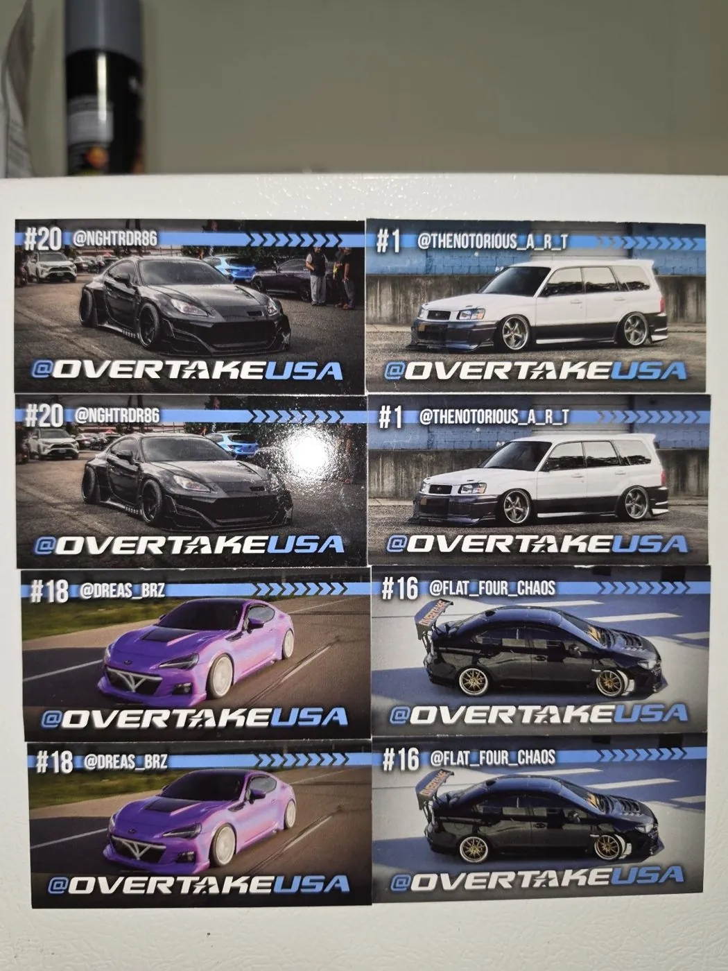 Overtake sticker sheets