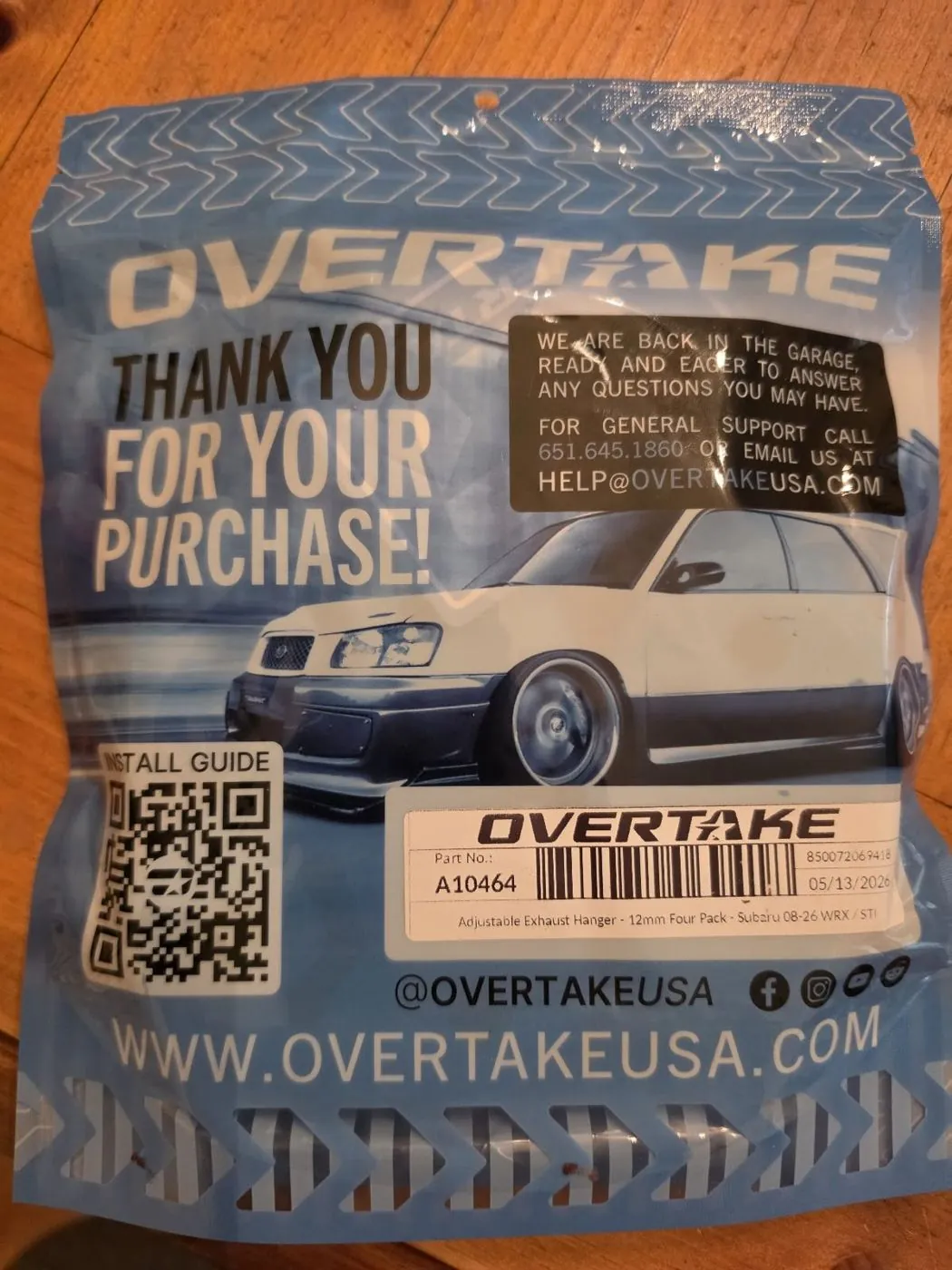 Overtake thank-you bag