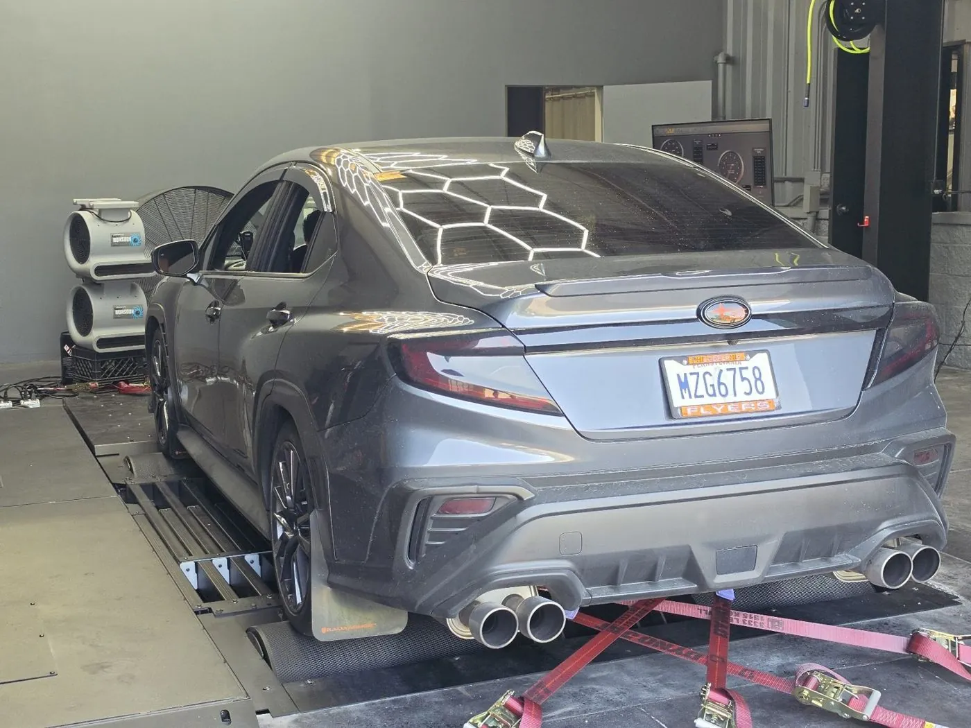 Strapped down on the dyno at Felix Performance