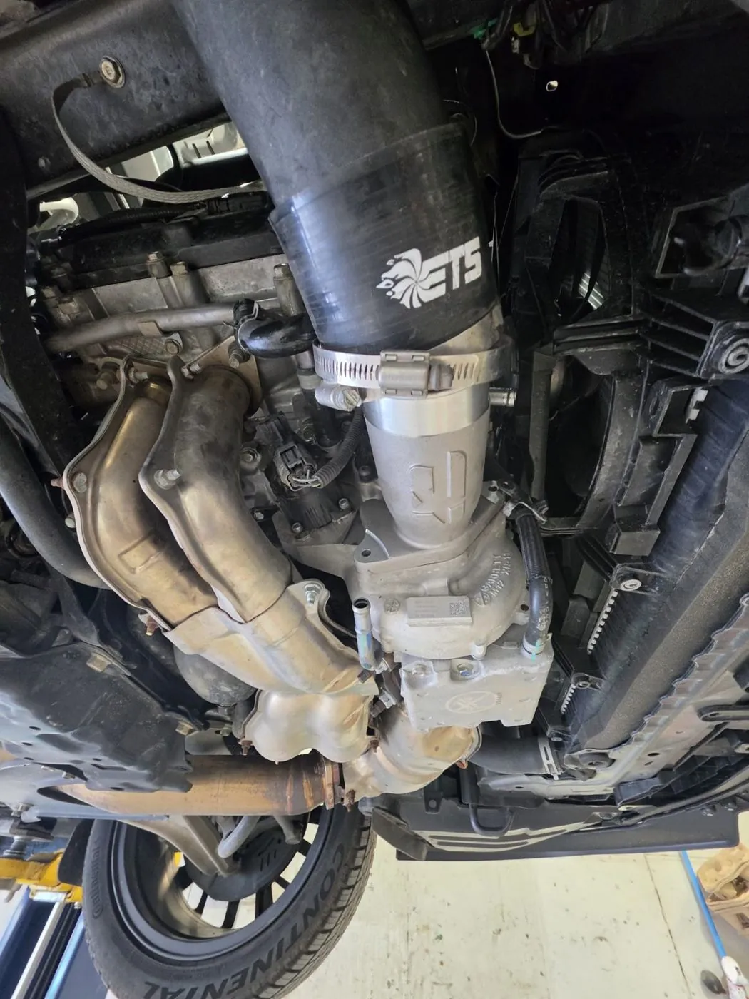 Downpipe area from below