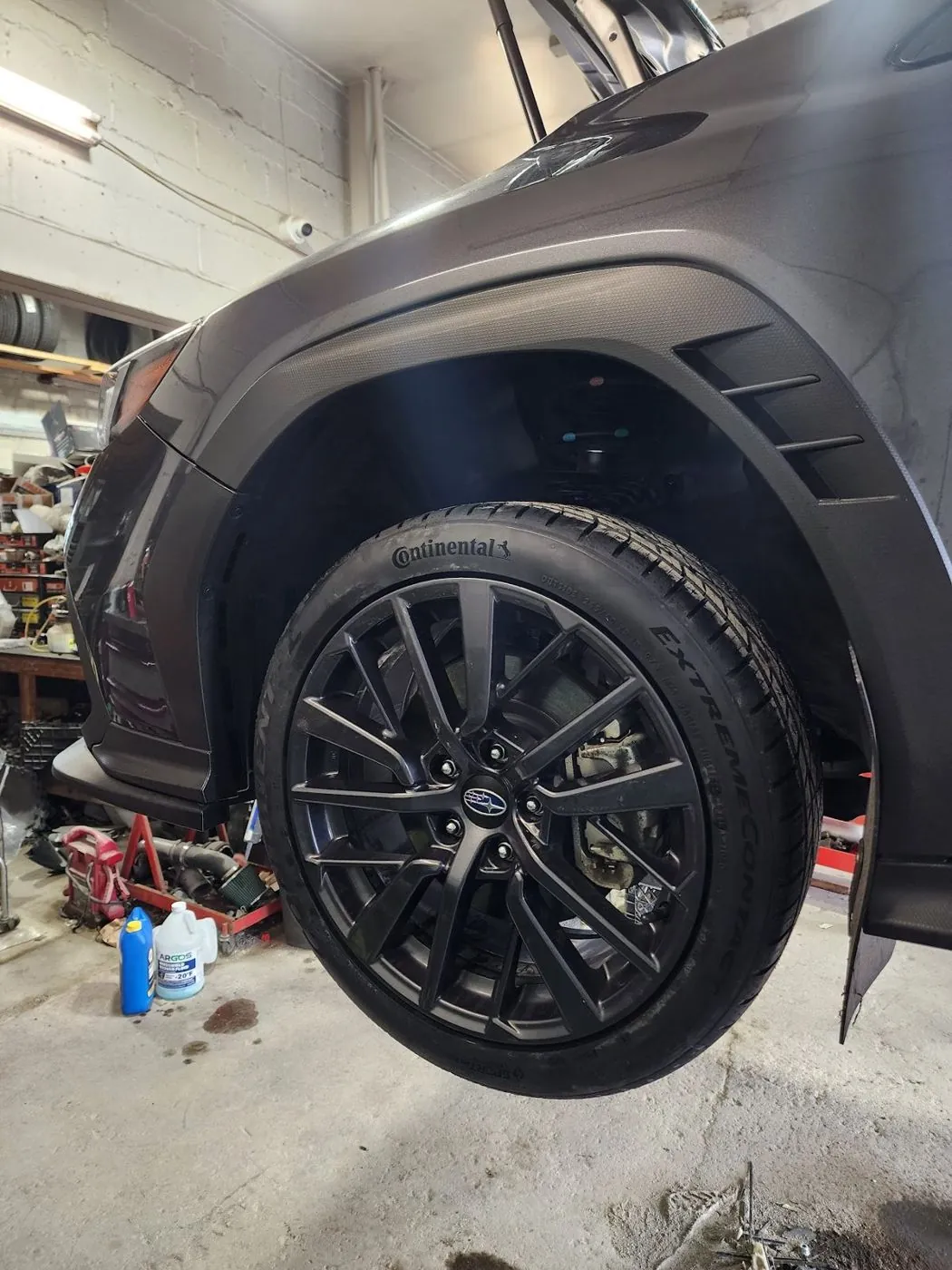 Wheel off the ground
