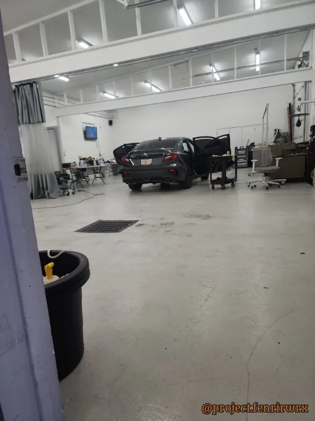 Fenrir in the tint bay at Opaque Auto Works