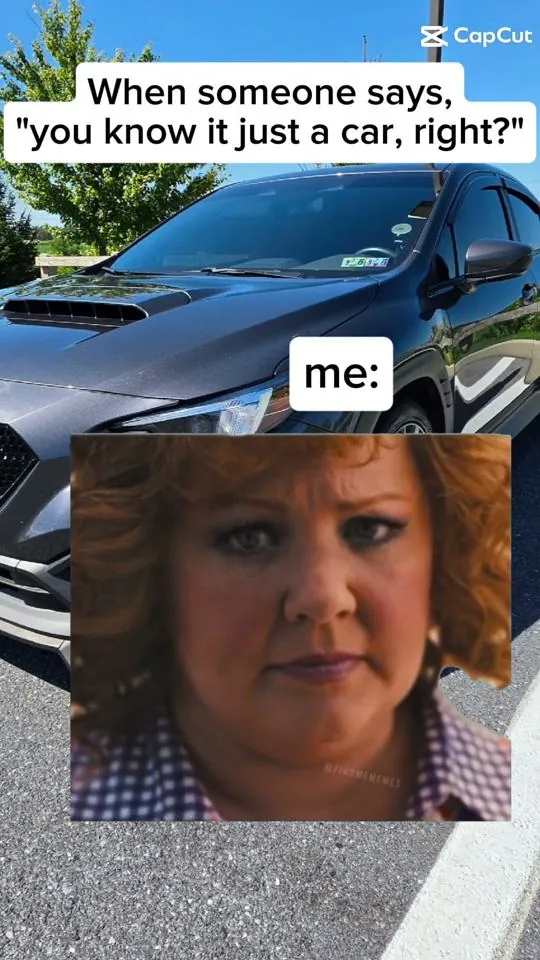 Meme: "You know it's just a car, right?"