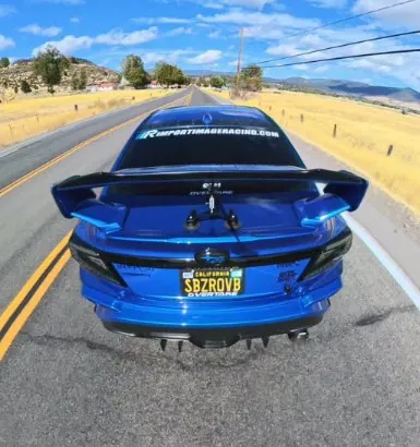 @subzero_vb's WRX from the rear with the swan neck wing